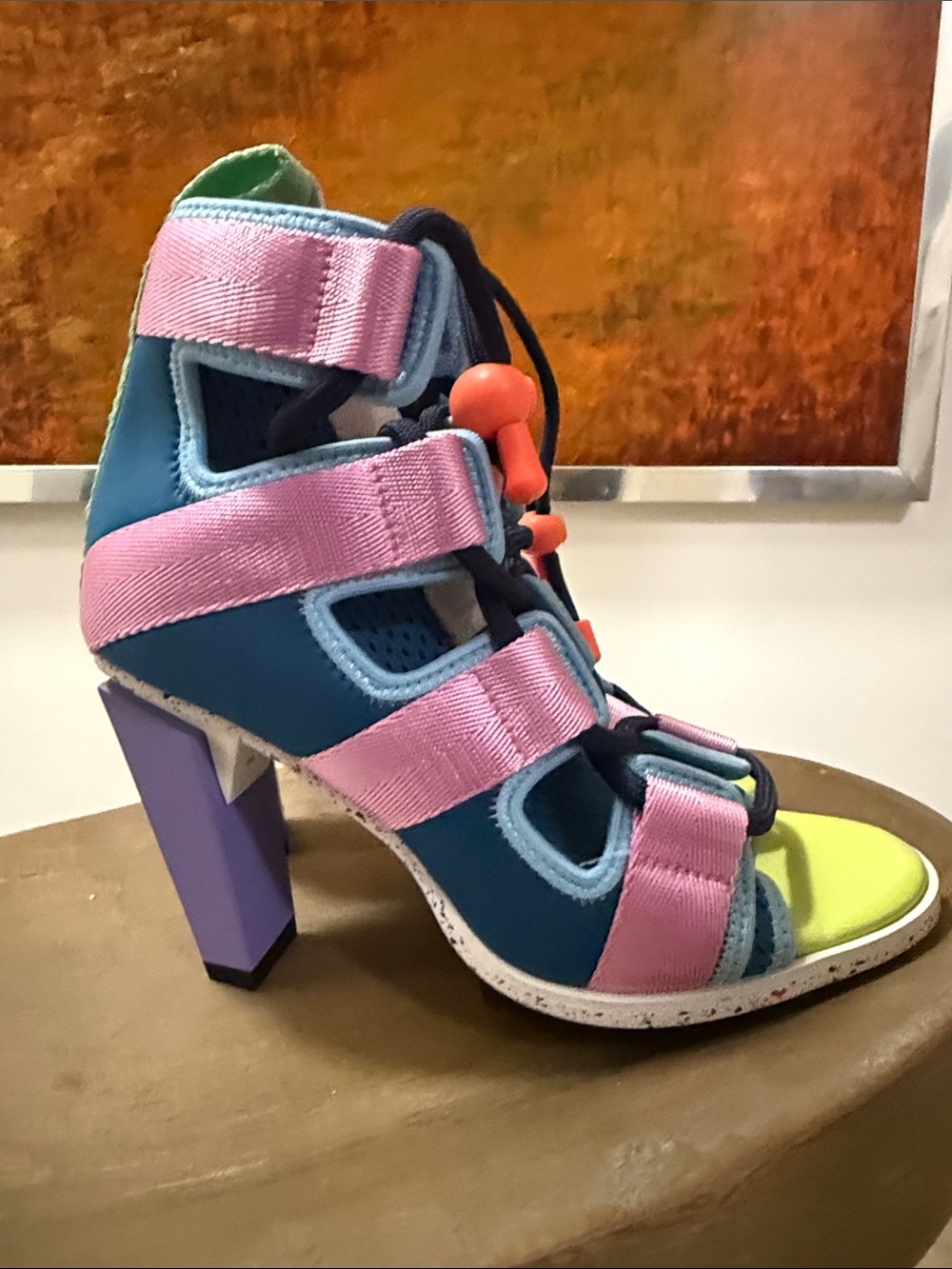 United Nude Multi-Color Strappy Block Heel Sandal